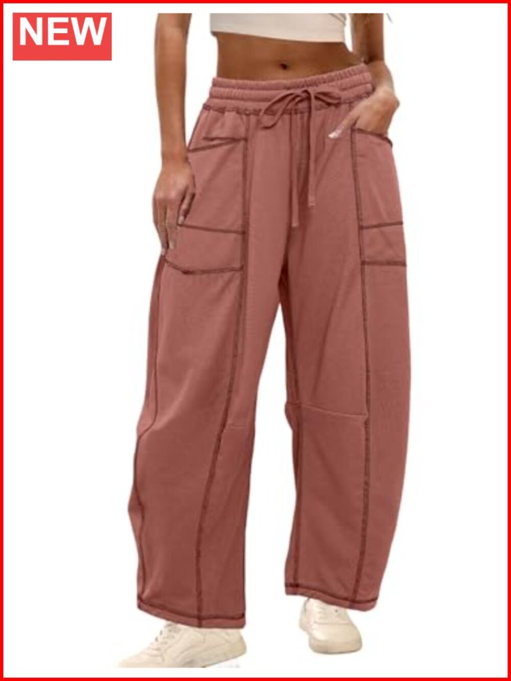 Wide Leg Sweatpants with Pockets Drawstring Lounge Pants